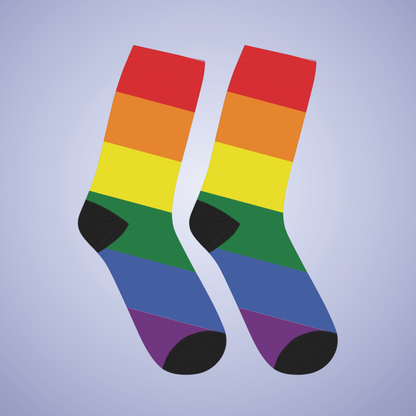 Rainbow Mid Length Socks Pride Monthe LGBTQ Event Gift Apparel