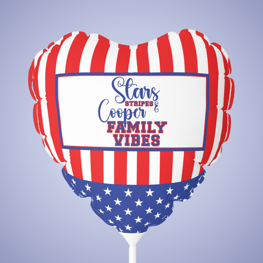 Stars and Stripes Personalized Patriotic July 4th Home Decor Party Balloon USA Flag
