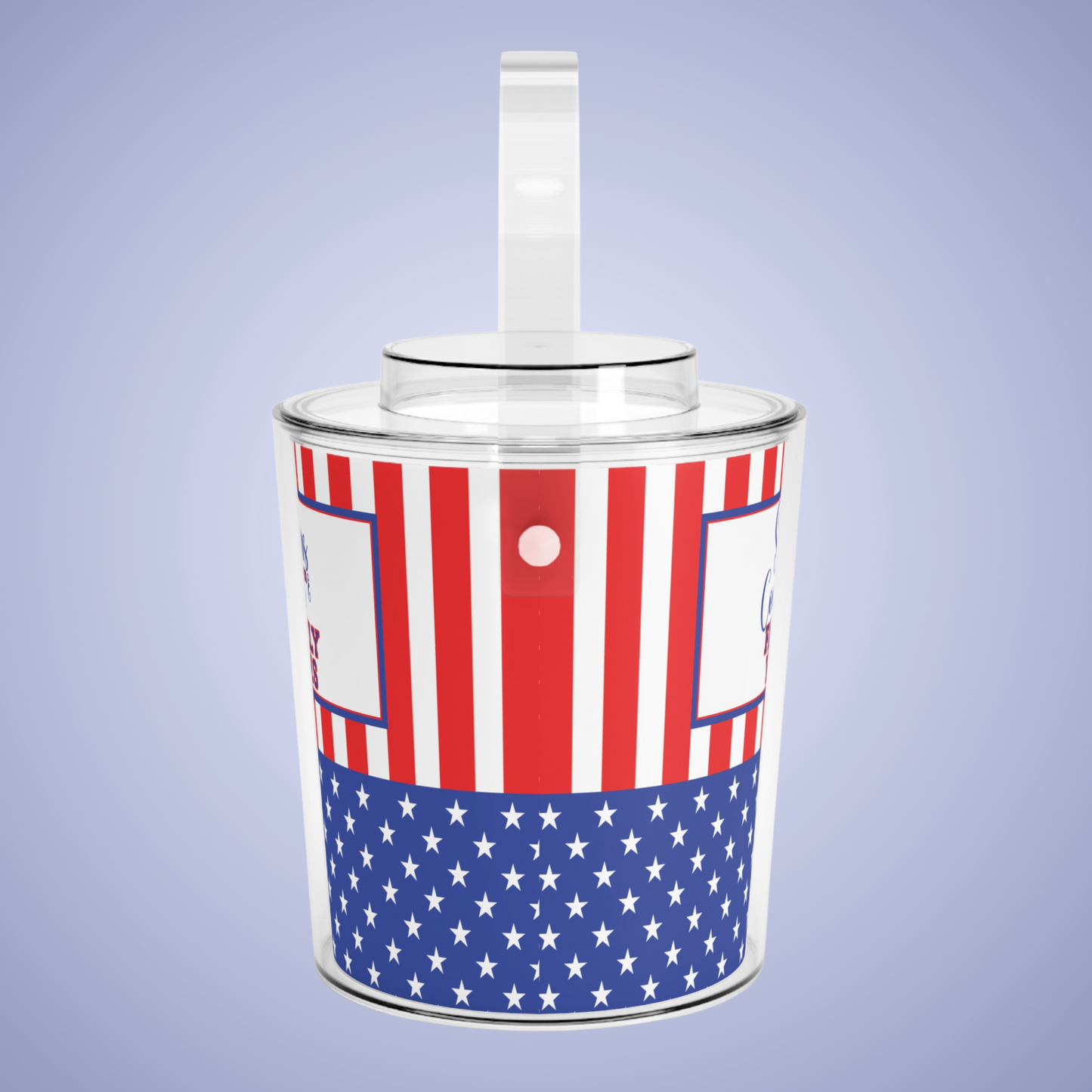 Stars and Stripes Personalized Patriotic July 4th Home Decor Ice Bucket USA Flag