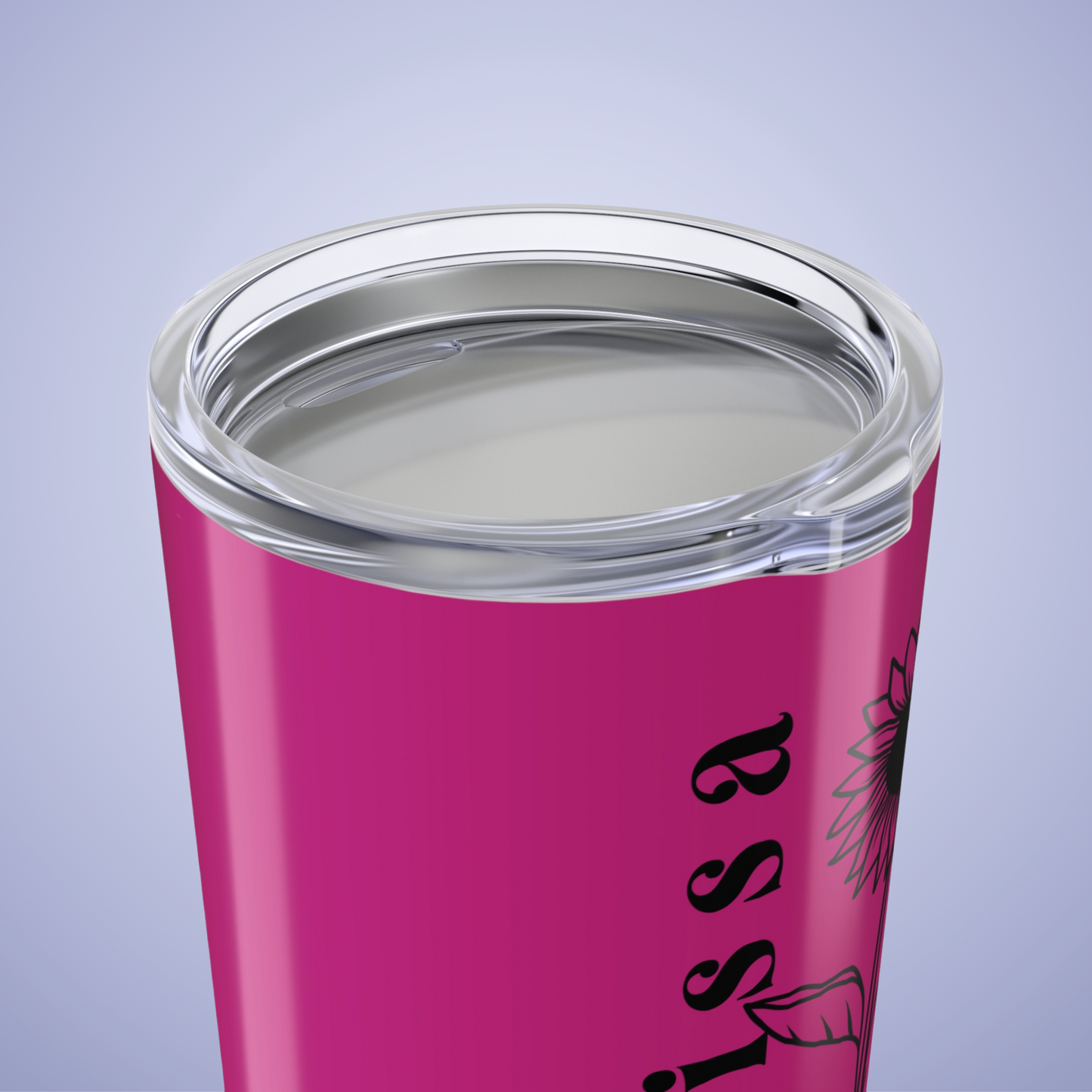 Sunflower Floral Personalized Name Tumbler Hot Pink Birthday Gift