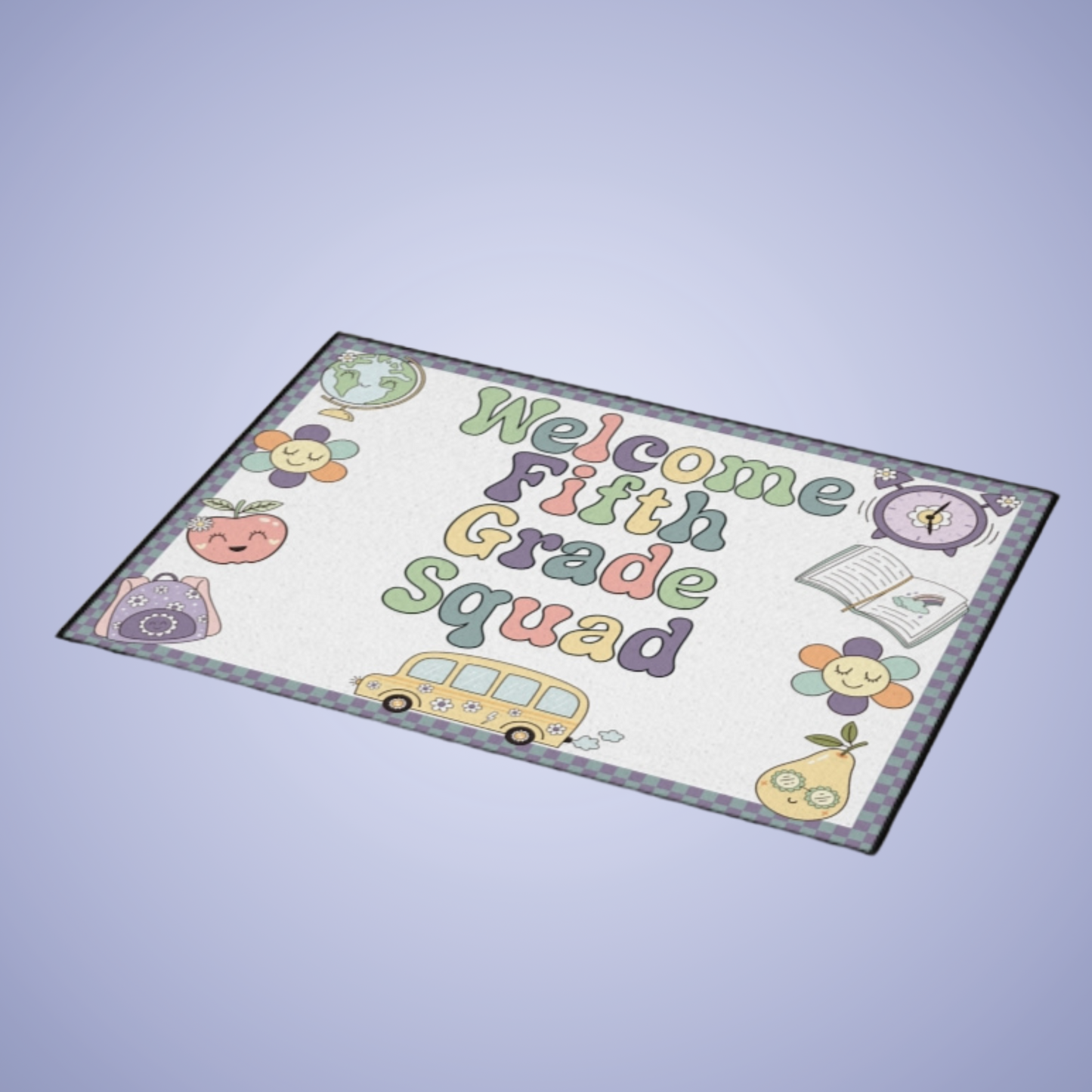 Welcome Fifth Grade Squad Floor Door Mat Fun Classroom Set Up Entrance Rug