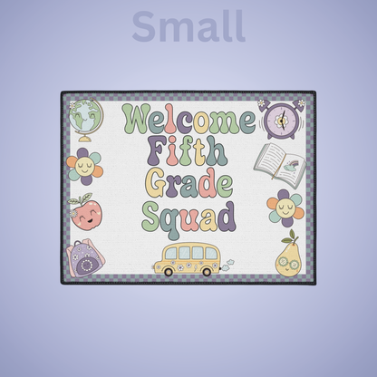 Welcome Fifth Grade Squad Floor Door Mat Fun Classroom Set Up Entrance Rug