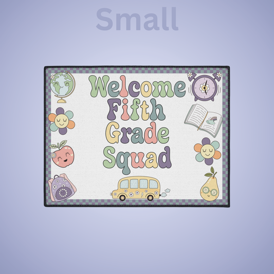 Welcome Fifth Grade Squad Floor Door Mat Fun Classroom Set Up Entrance Rug