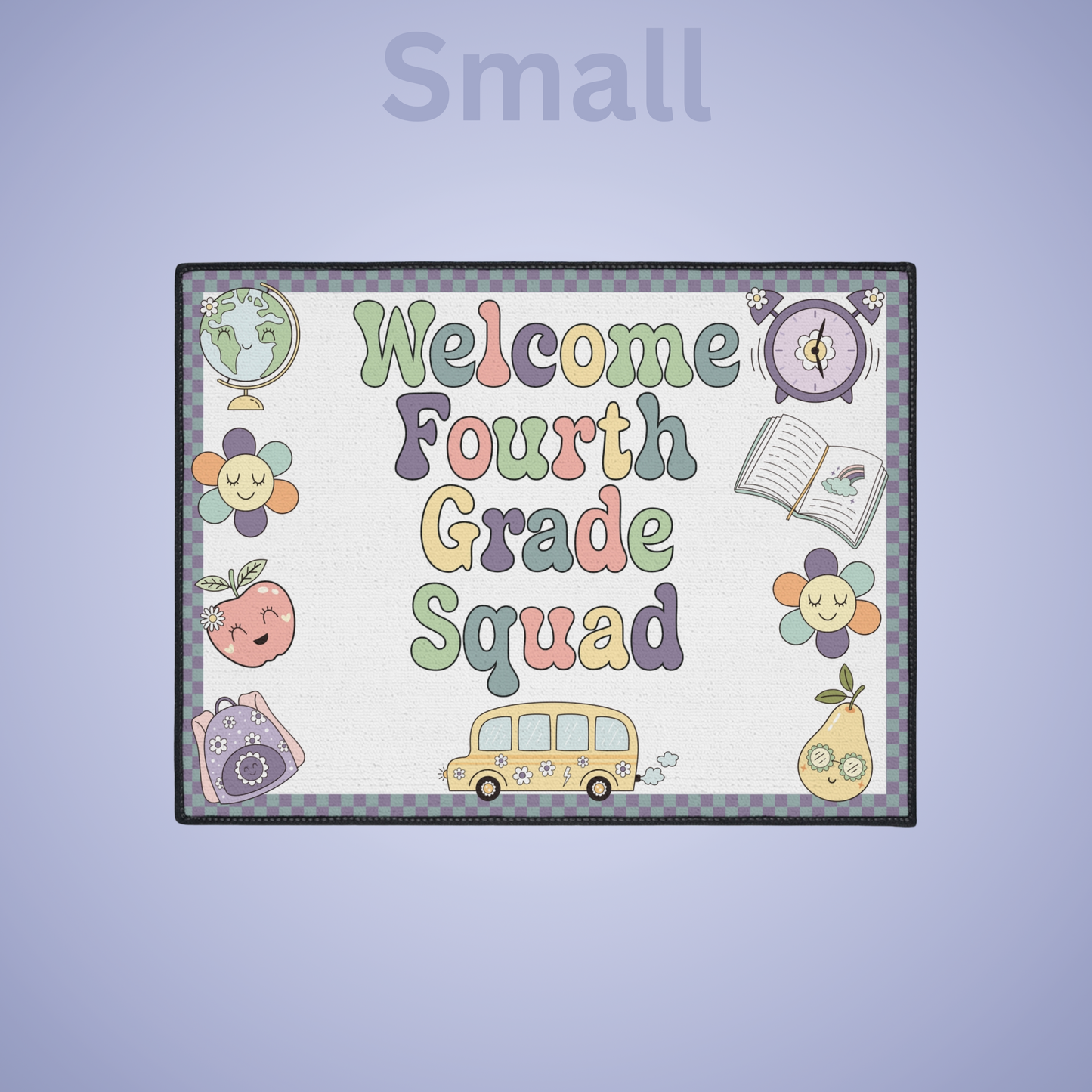 Welcome Fourth Grade Squad Floor Door Mat Fun Classroom Set Up Entrance Rug
