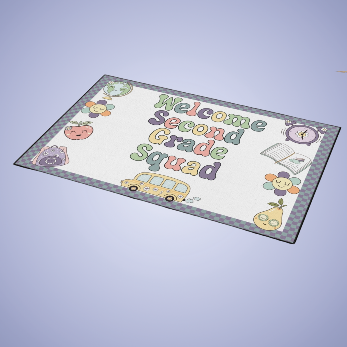 Welcome Second Grade Squad Floor Door Mat Fun Classroom Set Up Entrance Rug