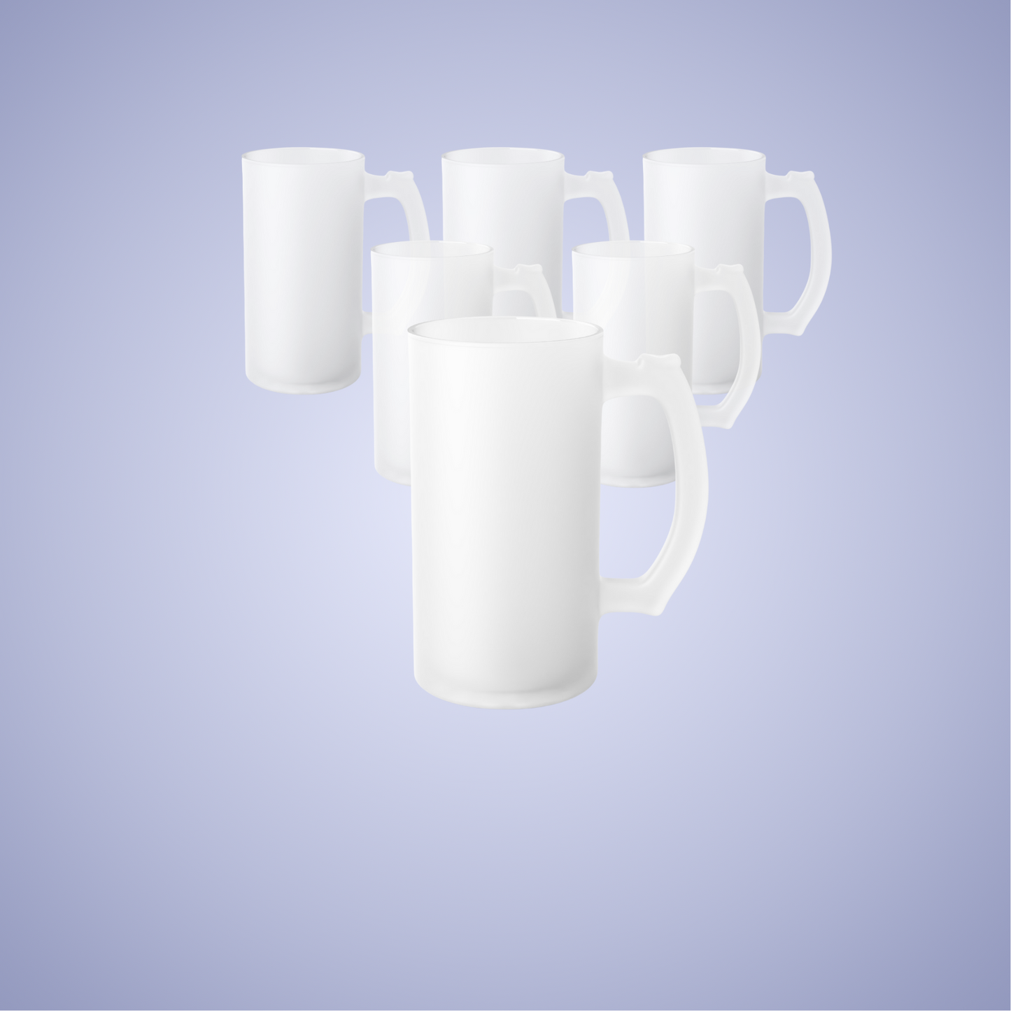 Catering Pack 6 Frosted Glass Beer Mug - Perfect for Weddings & Birthday Keepsakes