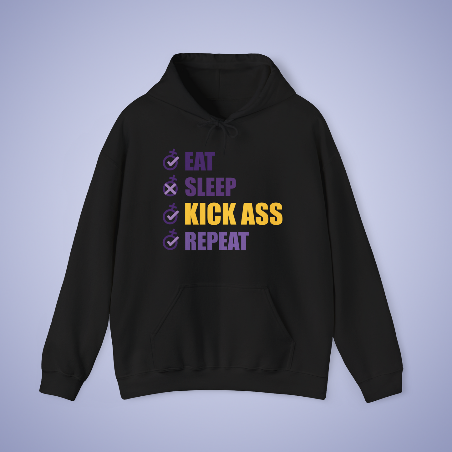 Eat Sleep Kick Ass Repeat Hoodie & T Shirt Combo