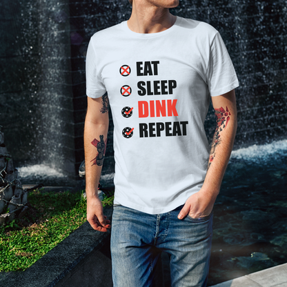Eat Sleep Dink Repeat Pickleball T-Shirt | Funny Black Version