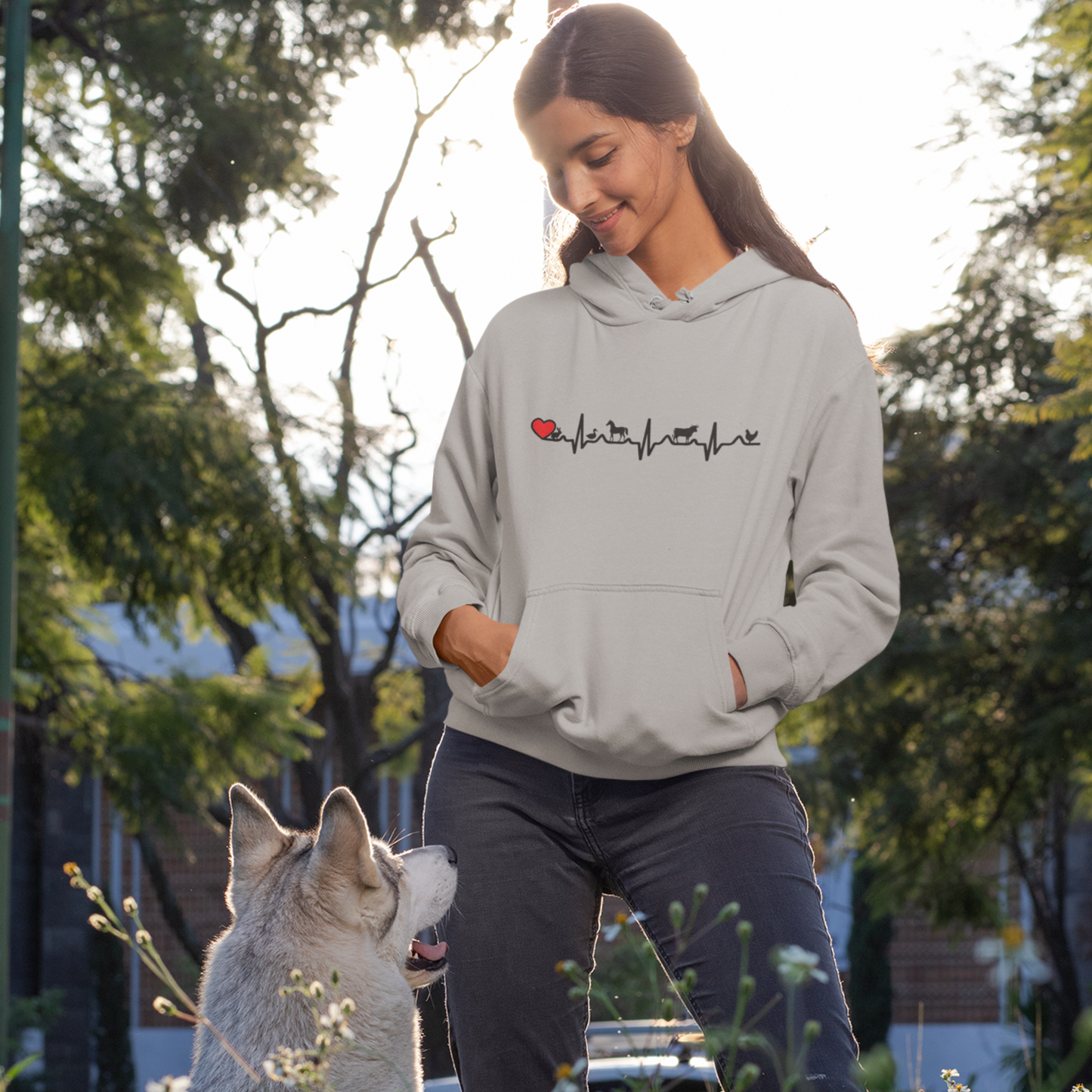 Animal Vet Hooded Sweatshirt Veterinarian Gift Double Sided Paw Prints