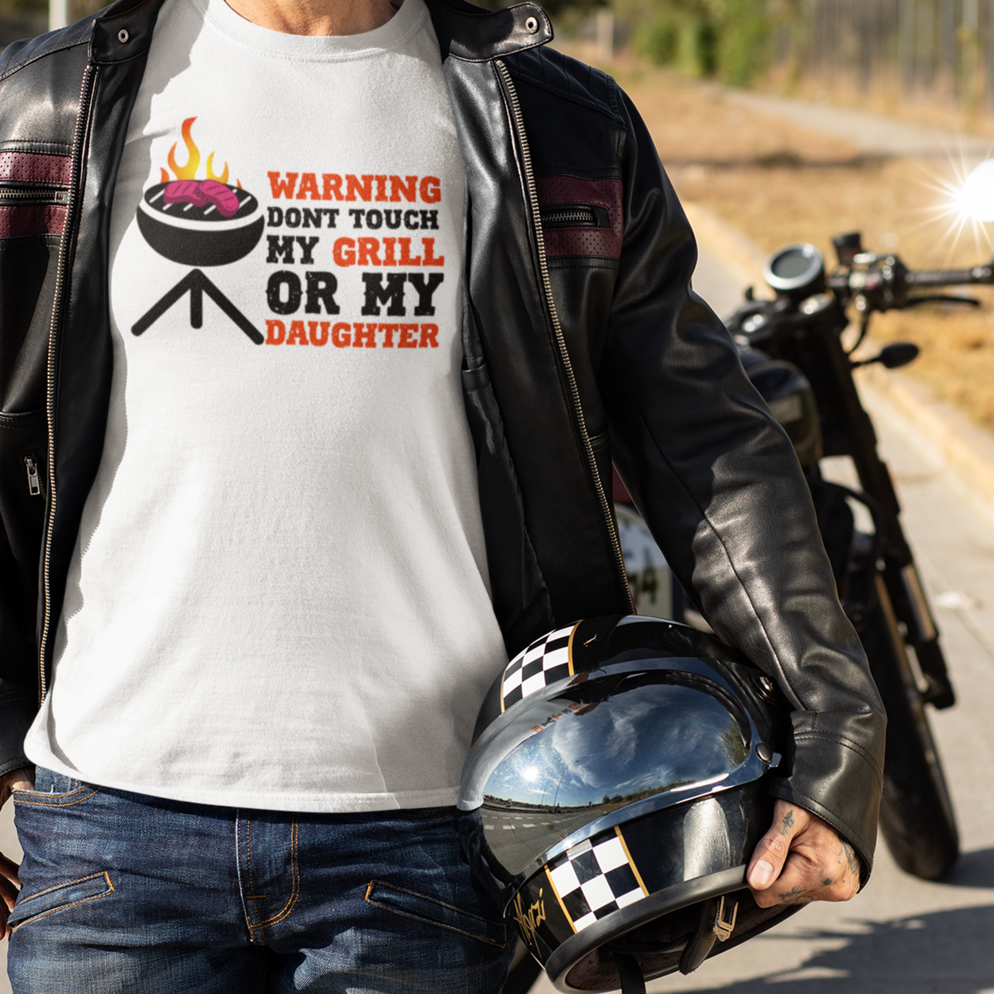 Warning Don't Touch My Grill or My Daughter Meat Smoker Comfort Colors Mens Funny T Shirt Gift