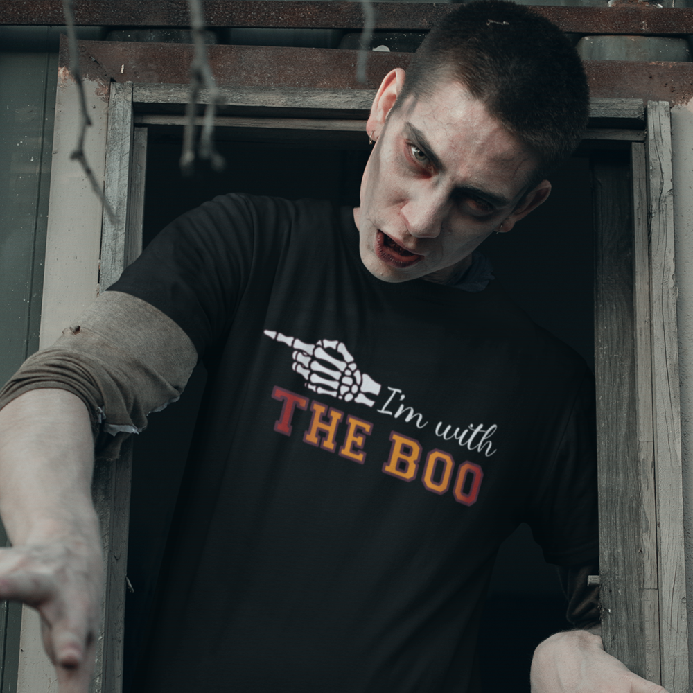 I'm With THE BOO Couple Matching T-Shirt | Skeleton Halloween Design