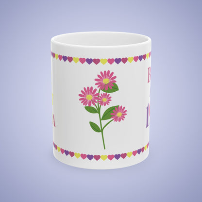 Best Mama Mothers Day April Birth Flower Ceramic Gift Mug