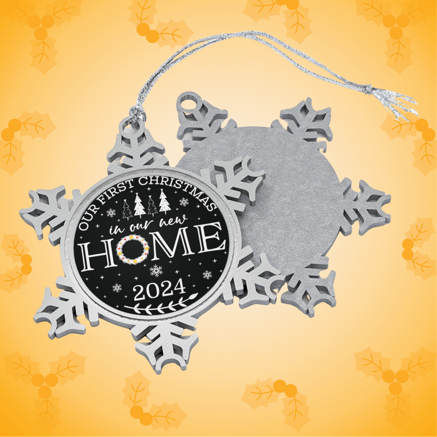 Our First Christmas in our New Home Pewter Snowflake Ornament