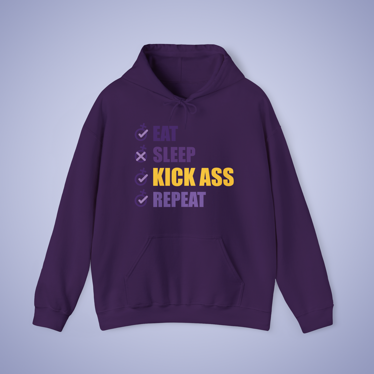 Eat Sleep Kick Ass Repeat Hoodie & T Shirt Combo
