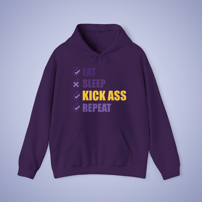 Eat Sleep Kick Ass Repeat Hoodie & T Shirt Combo