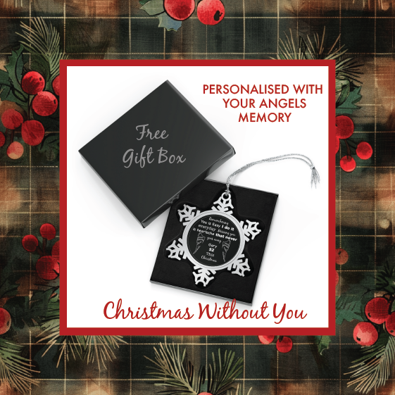 Pewter Snowflake Personalised Memorial Ornament - Remembering you is easy