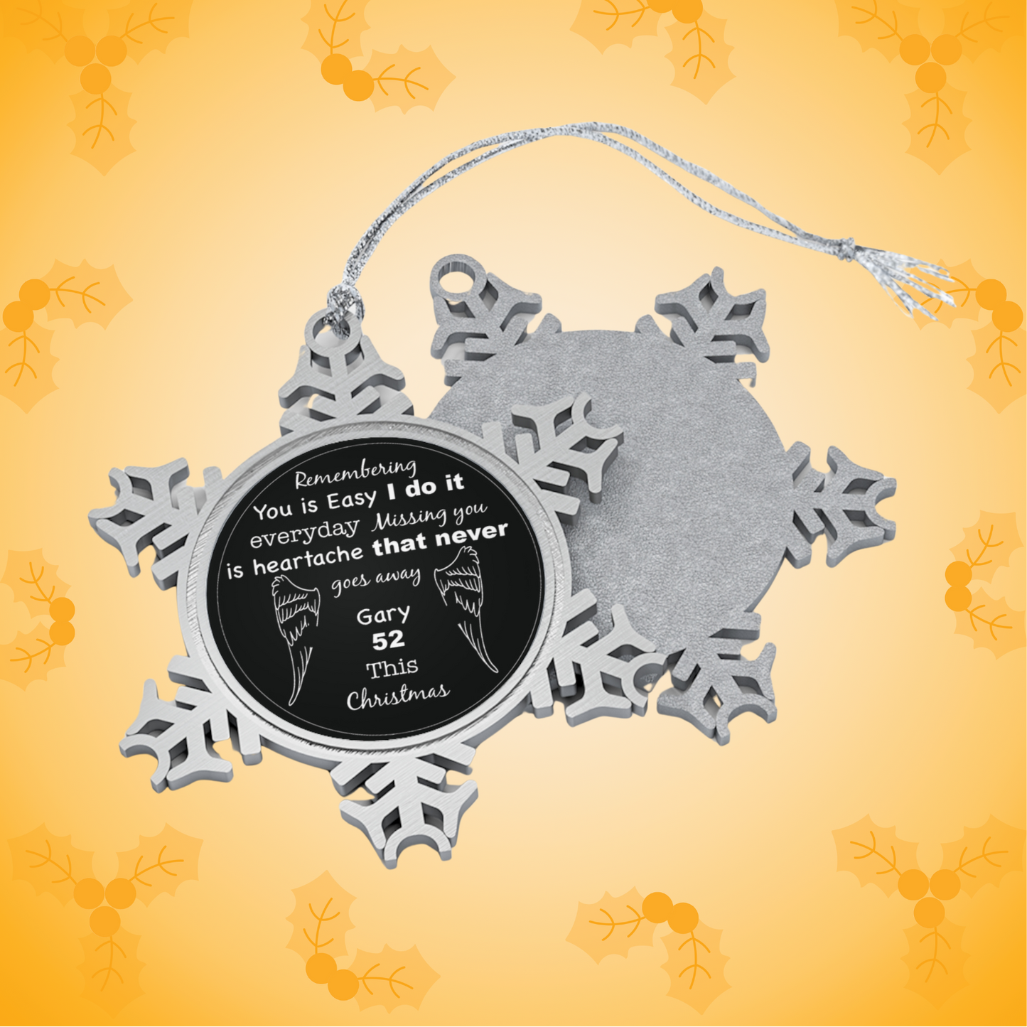 Remembering You is Easy PERSONALISED Ornament