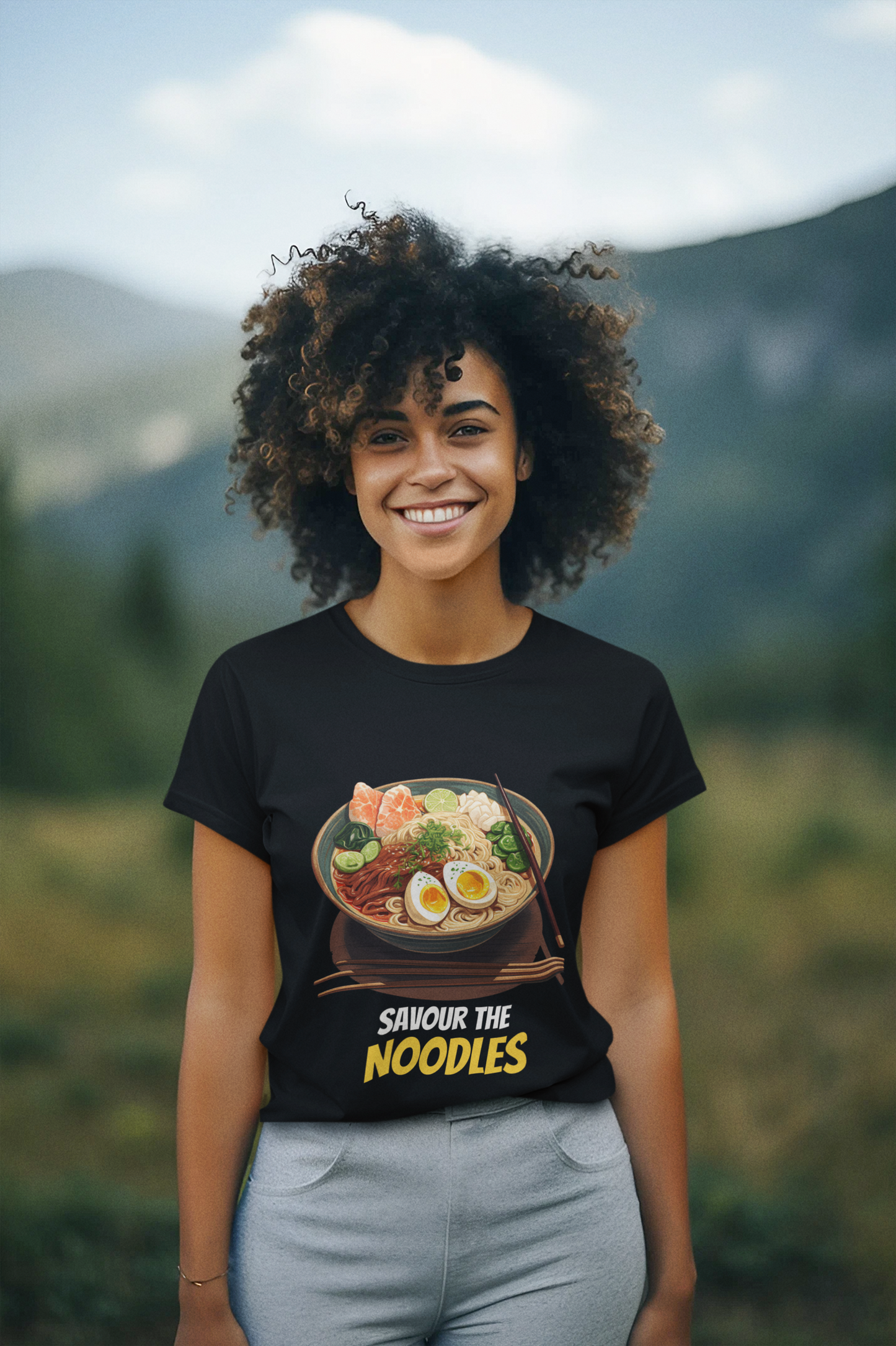 Savour the Noodles and its Yumminess Anime Noodles T-shirt