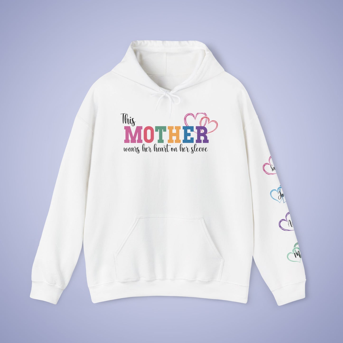 This Mother Wears her Heart on her Sleeve Unisex Hoodie Personalized