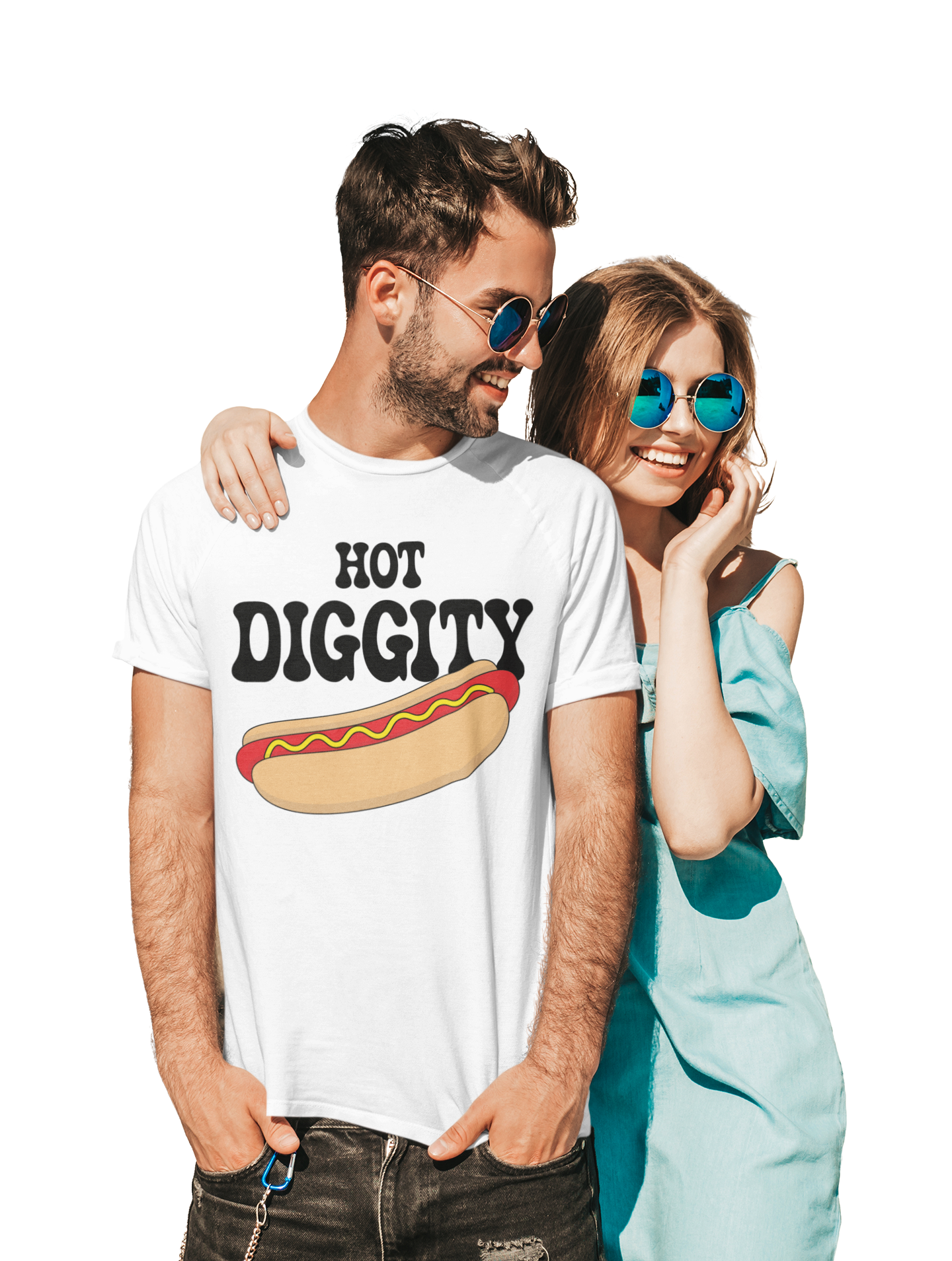 Hot Diggity Dog Funny Hot Dog T-Shirt | Hot Dog Lover Gift Black