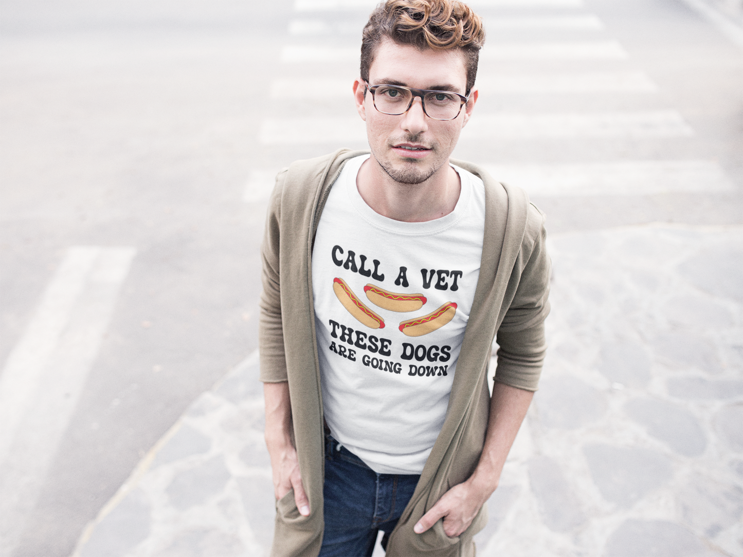 Call a Vet These Dogs Are Going Down Funny Hot Dog T-Shirt | Hot Dog Lover Gift